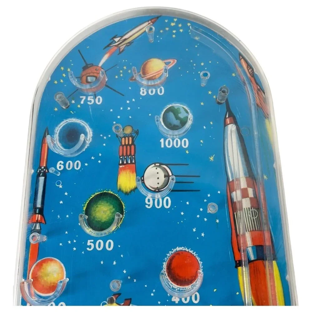 Vintage Bagatelle‎ Pinball Game toy Rocket Planets Made Hong Kong Missing Pegs